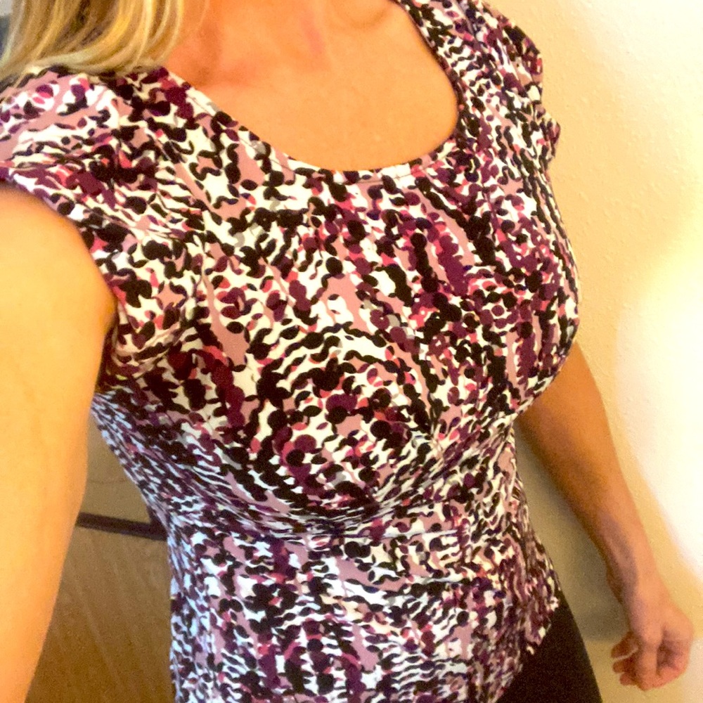 Womens shirtsleeve blouse Petite stretch